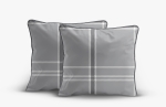 Poszewka Perkal z bawełny 40x40 kratka szara 2szt. Premium 