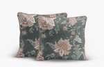 Poszewka Perkal z bawełny 40x40 kwiaty na zieleni 2szt. Premium 