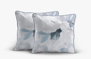 Poszewka Perkal z bawełny 40x40 kwiaty niebieskie pastel 2szt. Premium 