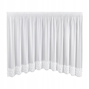 Firana gotowa na taśmie Roses 400x160 łuk biała 