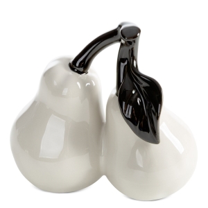 Figurka z glinki ceramicznej Gruszki 14 x 8 x 13 cm kremowa   