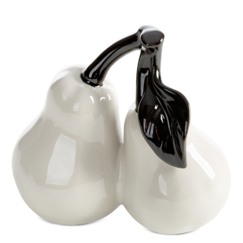 Figurka z glinki ceramicznej Gruszki 14 x 8 x 13 cm kremowa   