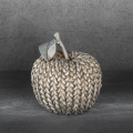 Figurka z żywicy poliestrowej Jabłko 13 x 13 x 13 cm srebrna/złota