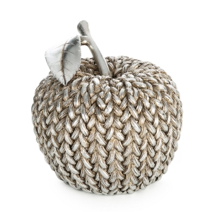 Figurka z żywicy poliestrowej Jabłko 13 x 13 x 13 cm srebrna/złota