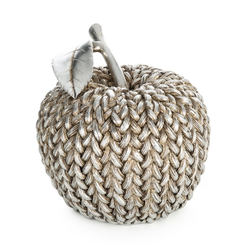 Figurka z żywicy poliestrowej Jabłko 13 x 13 x 13 cm srebrna/złota