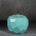 Figurka z glinki ceramicznej Jabłko 13 x 13 x 10 cm turkusowa