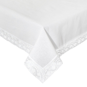 Obrus 140x180 Susan z koronką biały prostokąt 