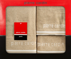 Komplet ręczników w pudełku Rocco 3cz. beżowy 500g/m2 Pierre Cardin 
