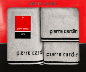 Komplet ręczników w pudełku Rocco 3cz. srebrny 500g/m2 Pierre Cardin 