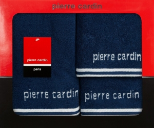 Komplet ręczników w pudełku Rocco 3cz. granatowy 500g/m2 Pierre Cardin 
