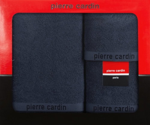 Komplet ręczników w pudełku Evi 3cz. granatowy 430g/m2 Pierre Cardin  
