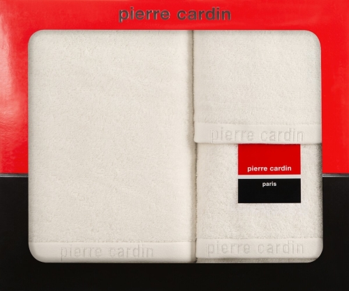 Komplet ręczników w pudełku Evi 3cz. kremowy 430g/m2 Pierre Cardin  