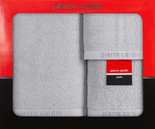 Komplet ręczników w pudełku Evi 3cz. srebrny 430g/m2 Pierre Cardin  