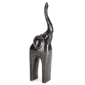 Figurka z glinki ceramicznej Słoń 12 x 7 x 35 cm stalowa