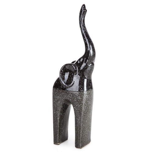 Figurka z glinki ceramicznej Słoń 12 x 7 x 35 cm stalowa