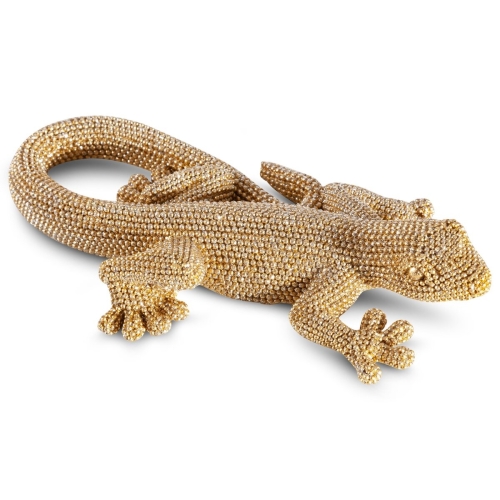 Figurka z żywicy poliestrowej salamandra 19 x 10 x 4 cm złota
