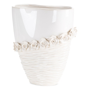Wazon Dekoracyjny ELIANA 27 x 13 x 32 cm kremowy 