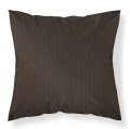 Poszewka 40x40 Adamaszek Pure paski z satyny bawełnianej Ciemny Brąz Mocha