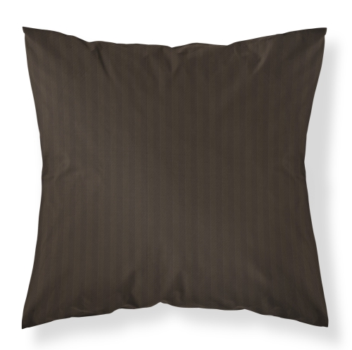 Poszewka 40x40 Adamaszek Pure paski z satyny bawełnianej Ciemny Brąz Mocha