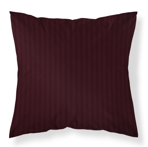 Poszewka 40x40 Adamaszek Pure paski z satyny bawełnianej Burgund wino