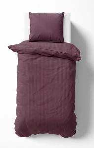 Pościel Satynowa 140x200 Gładka w Pasy Premium Róż Antyczny