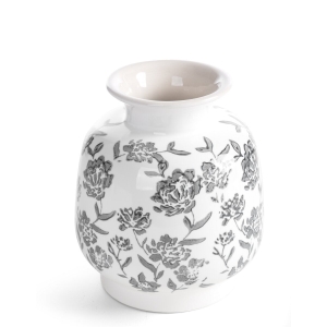 Wazon Dekoracyjny VIVIAN 16 x 16 x 19 cm biały + granat