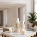 Wazon Dekoracyjny GLEN 12 x 25cm biały + złoty