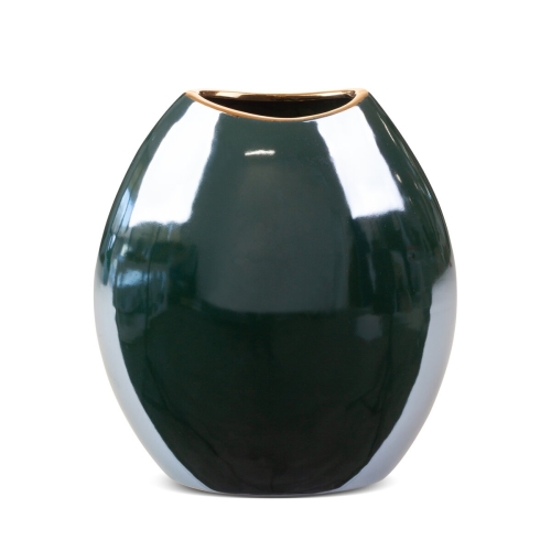Wazon Dekoracyjny AMORA 18 x 9 x 20cm zielony + złoty 
