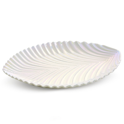 Patera Dekoracyjna NELA 34 x 27 x 3 cm perłowy