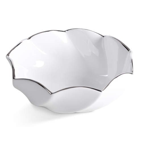 Misa Dekoracyjna MELIA 25 x 10cm biały + srebrny 