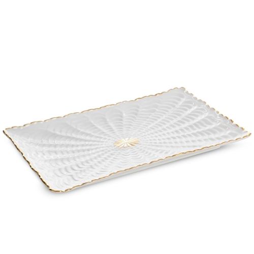 Patera Dekoracyjna GAYA 26 x 17 x 2cm kremowy + złoty
