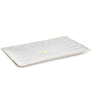 Patera Dekoracyjna GAYA 32 x 19 x 3cm kremowy + złoty
