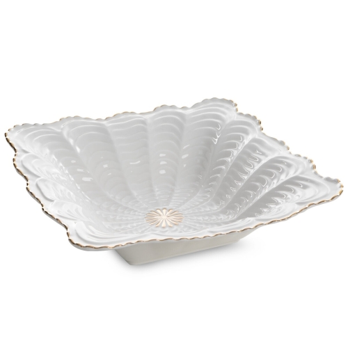 Misa Dekoracyjna GAYA 27 x 27 x 7cm kremowy + złoty