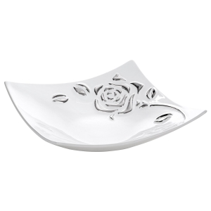 Misa Dekoracyjna FLORESA 28 x 28 x 9cm biały + srebrny 