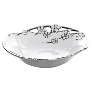 Misa Dekoracyjna KARIN 29 x 27 x 7cm biały + srebrny  