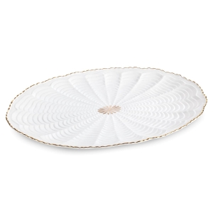 Patera Dekoracyjna GAYA 41 x 28 x 3cm kremowy + złoty 