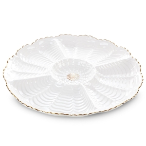 Patera Dekoracyjna GAYA 28 x 28 x 3cm kremowy + złoty  