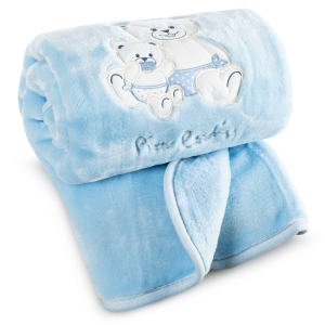 Kocyk dziecięcy 80x110 Pierre Cardin Misie niebieski 600g