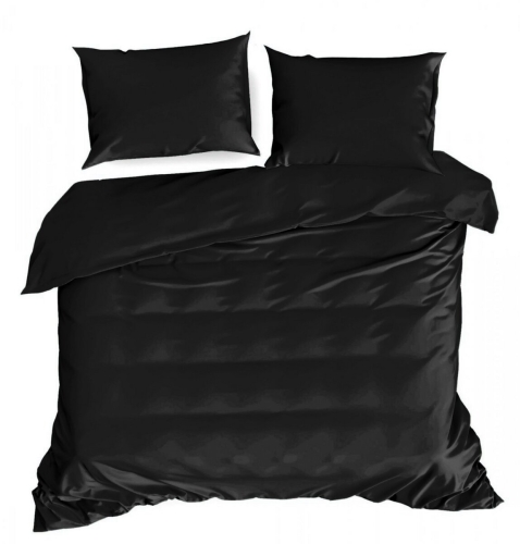 Pościel Bawełniana 220x200 Harmony Gładka Premium czarna