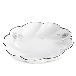 Patera Dekoracyjna ELSA 30 x 6cm biały + srebrny