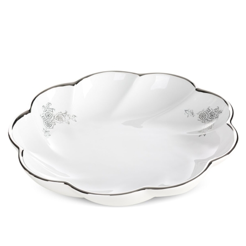 Patera Dekoracyjna ELSA 30 x 6cm biały + srebrny