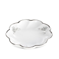 Patera Dekoracyjna ELSA 25 x 5cm biały + srebrny 