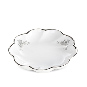 Patera Dekoracyjna ELSA 25 x 5cm biały + srebrny 