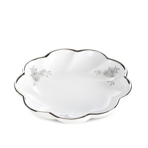Patera Dekoracyjna ELSA 25 x 5cm biały + srebrny 