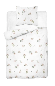 Pościel Bawełniana 140x200cm Kwiaty kolorowe na jasnym tle