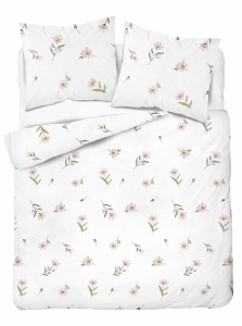 Pościel Bawełniana 180x200cm Kwiaty kolorowe na jasnym tle