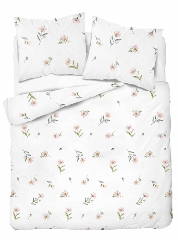 Pościel Bawełniana 220x200cm Kwiaty kolorowe na jasnym tle  