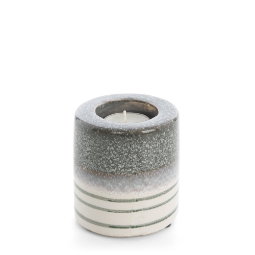 Świecznik Viki 8 x 8 x 9 cm biały + popiel z glinki ceramicznej