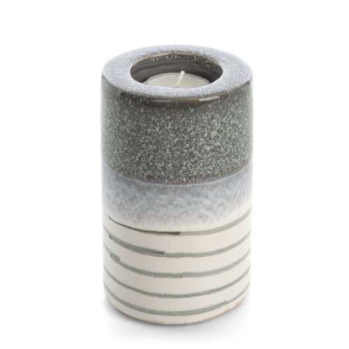 Świecznik Viki 9 x 9 x 13 cm biały + popiel z glinki ceramicznej