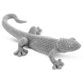 Figurka z żywicy poliestrowej Salamandra 25 x 12 x 6 cm srebrna